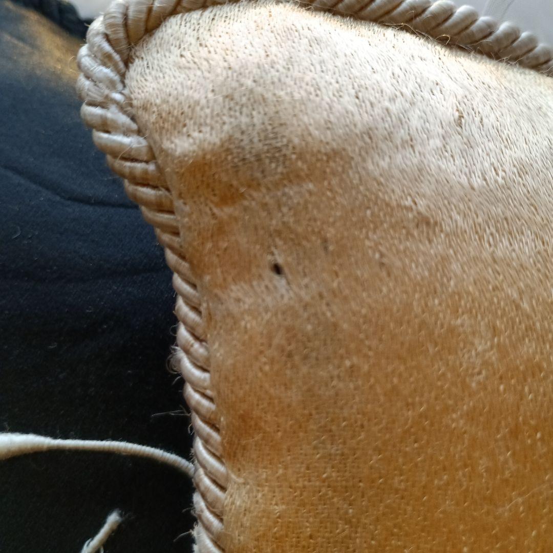 古い素材の小さめクッション　猫とモノグラム2ケセット