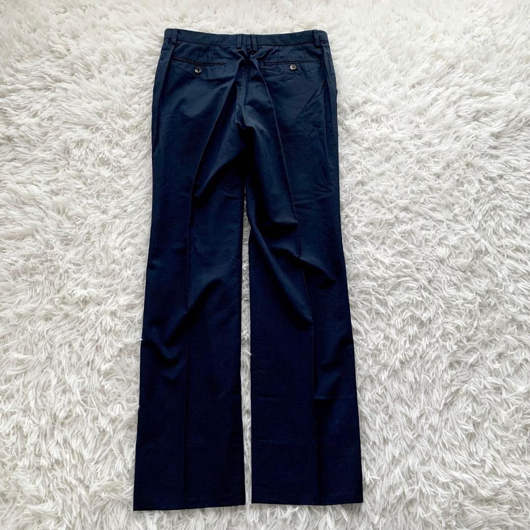 【希少 美品】ポールスミス シルク混 セットアップ スーツ 地図柄 ネイビー