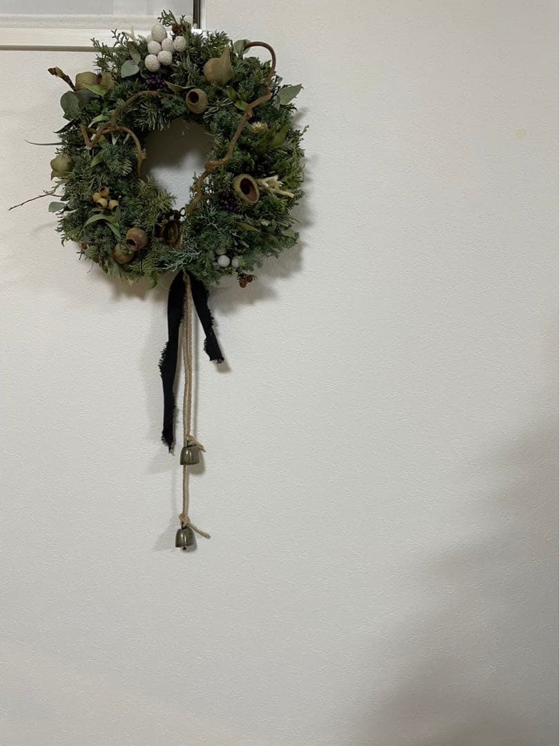 見本　木の実いっぱいクリスマスリース　45センチ