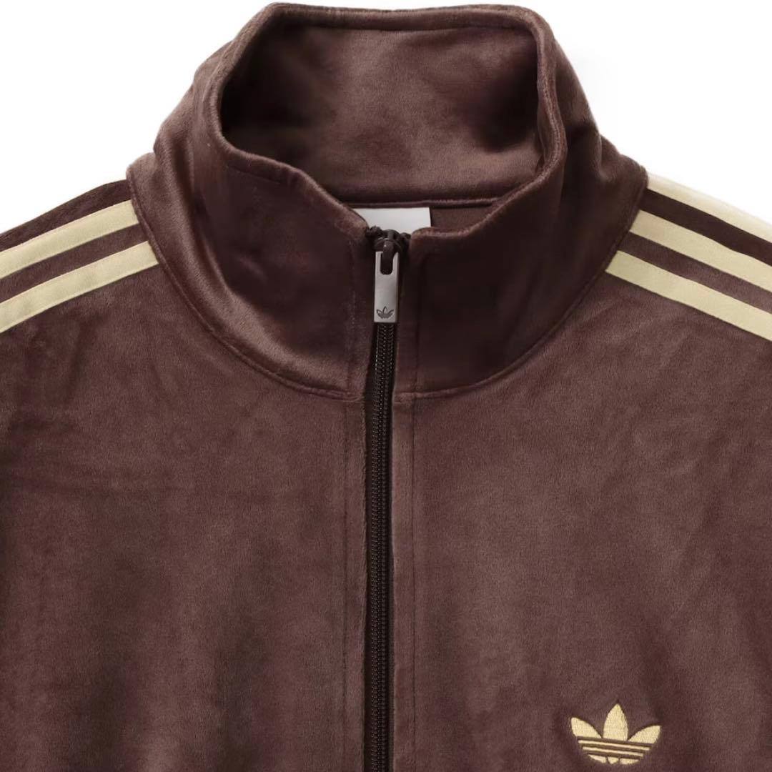 新品XS⭐️adidas ファイヤーバード ベロア トラックトップ ダークブラウン
