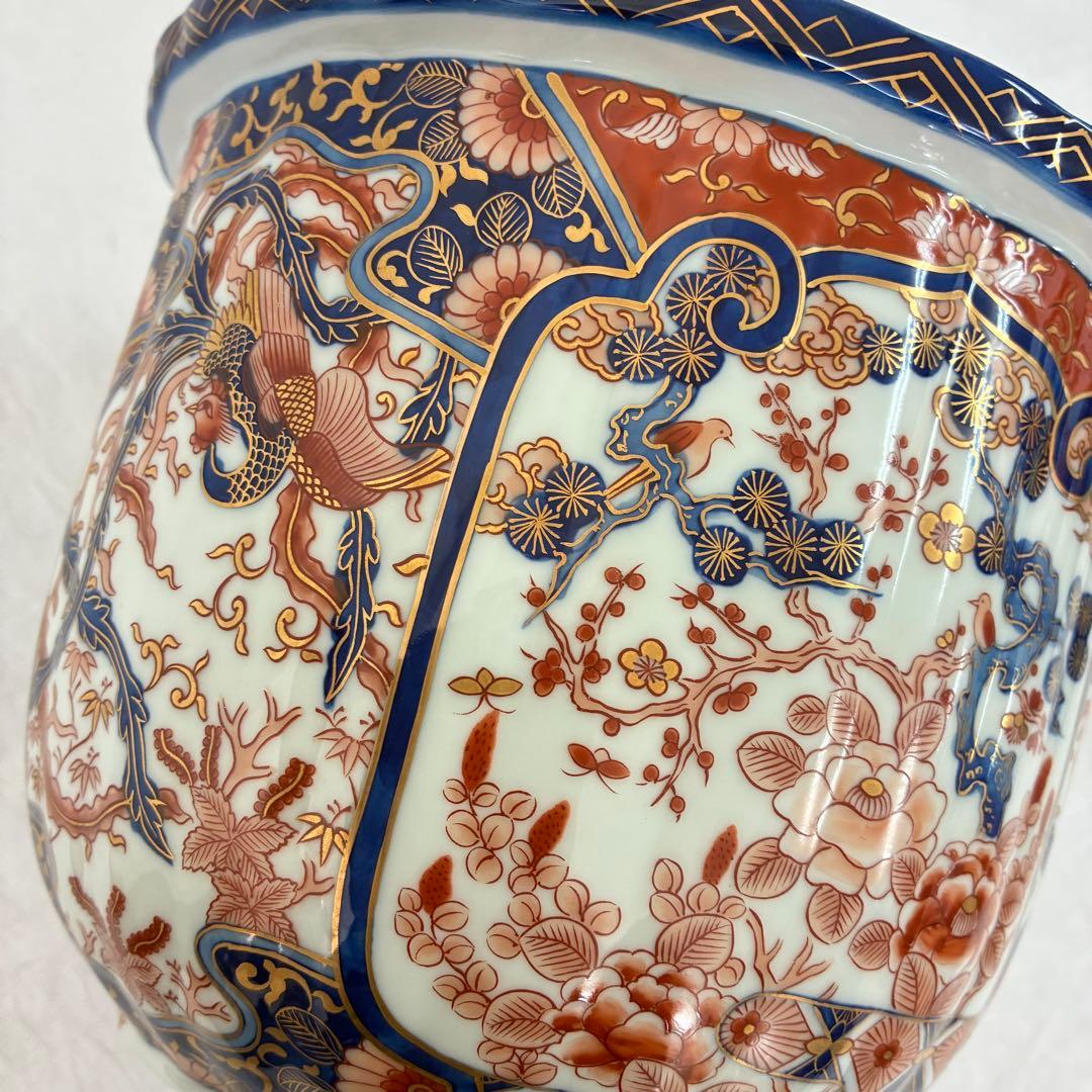 未使用品 豪華絢爛【其泉】 万博伊万里桐鳳凰 プランター 金彩 桐箱入り