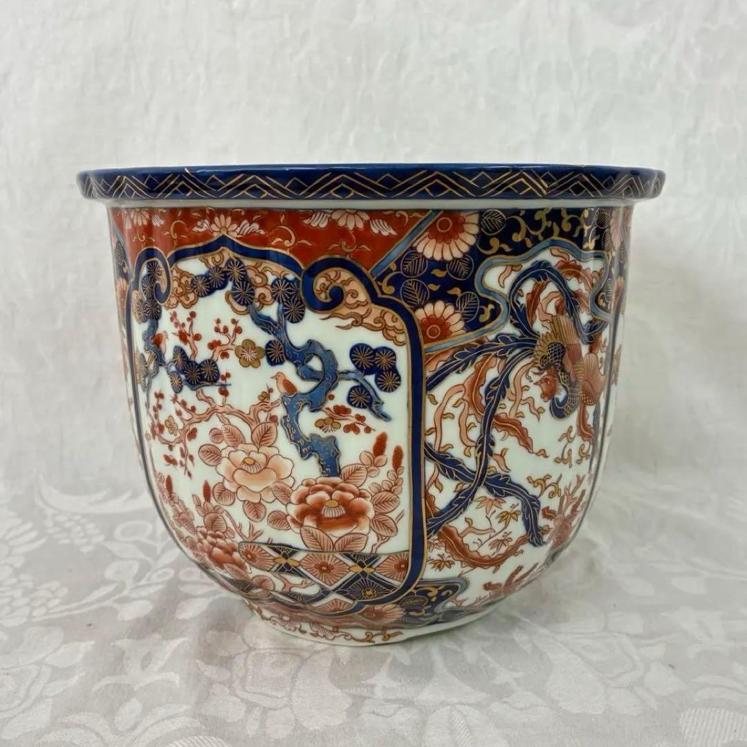 未使用品 豪華絢爛【其泉】 万博伊万里桐鳳凰 プランター 金彩 桐箱入り