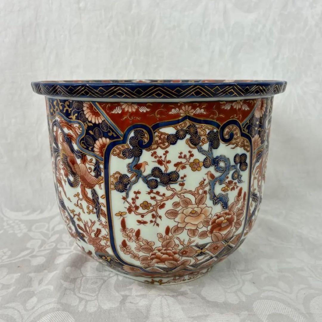 未使用品 豪華絢爛【其泉】 万博伊万里桐鳳凰 プランター 金彩 桐箱入り