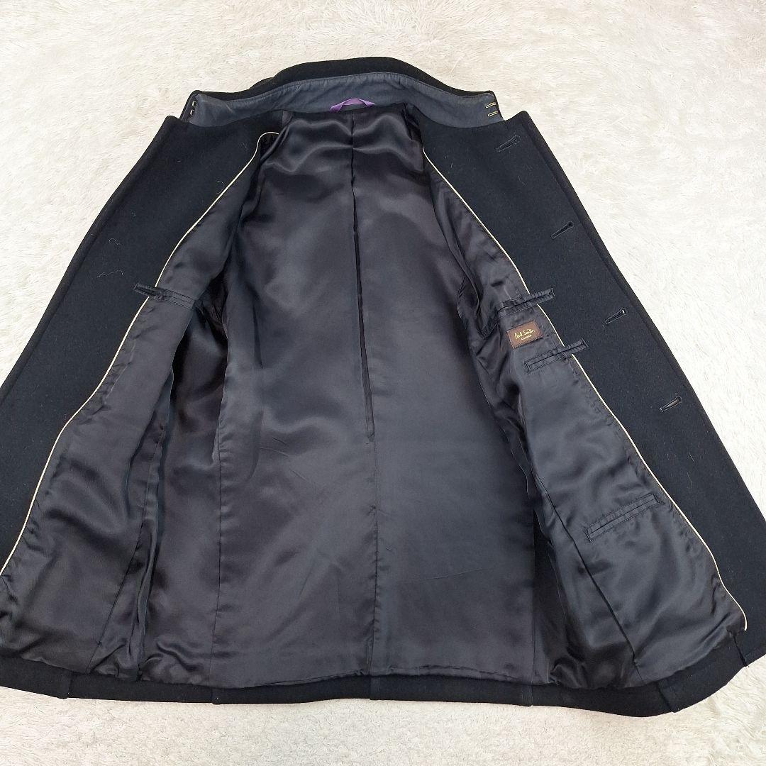 高級ライン✨Paul Smithコレクション　ウールコート　金ボタン　黒　L