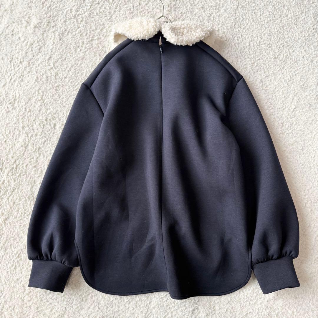 yori テディカラー プルオーバー フリー ネイビー 新品未使用 25AW