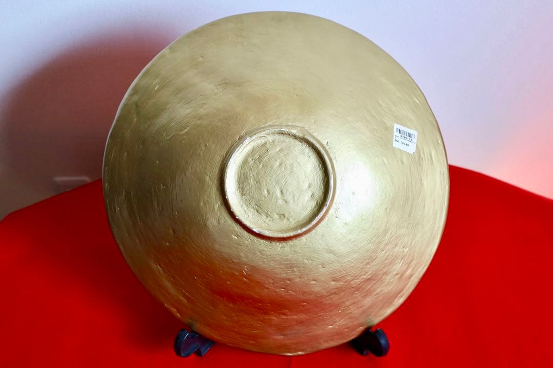 シンガポール雑貨・大皿・飾皿【モザイクガラス　プレート　ボウル　金色】