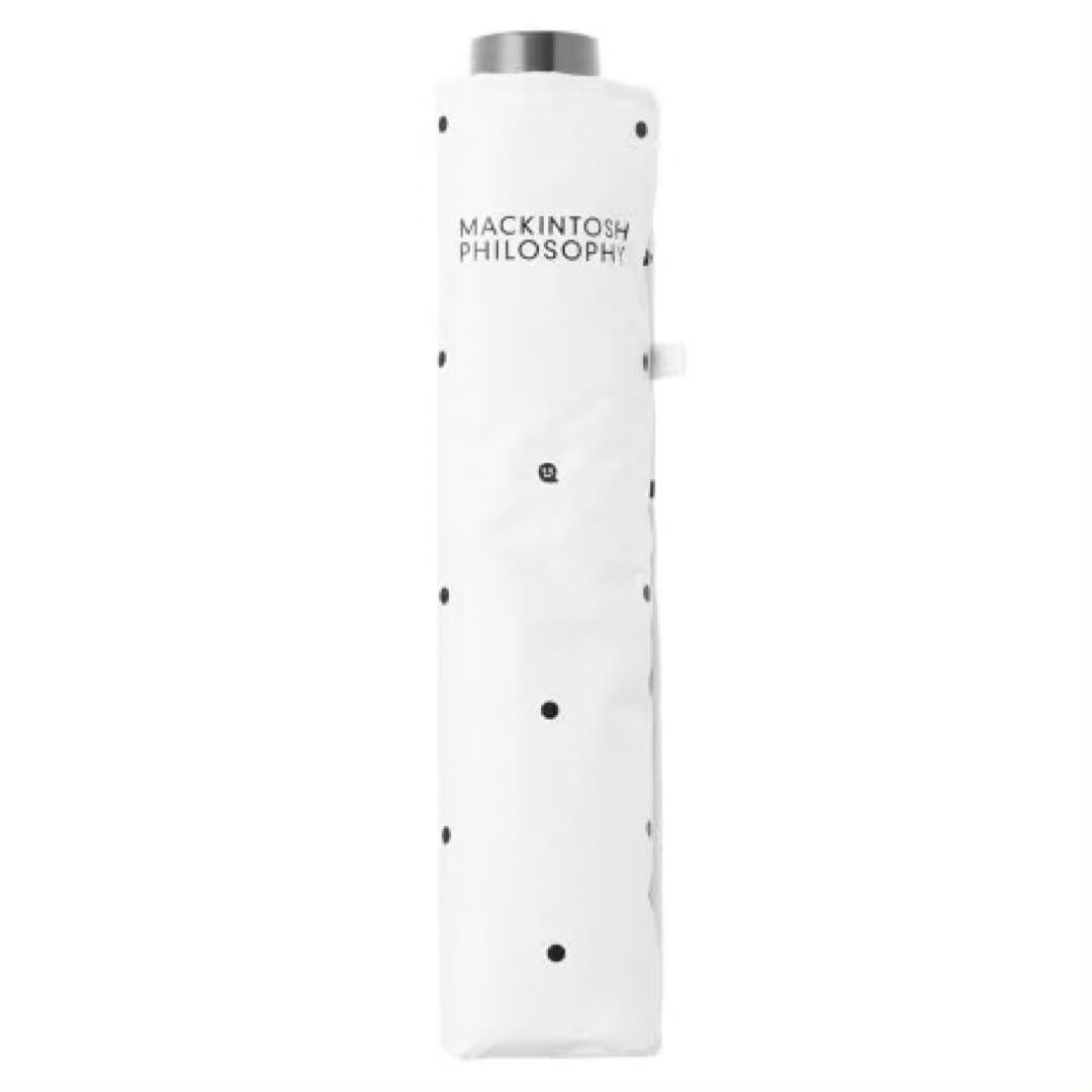 新品★マッキントッシュフィロソフィー★ドットゴースト晴雨兼用折りたたみ日傘★傘白