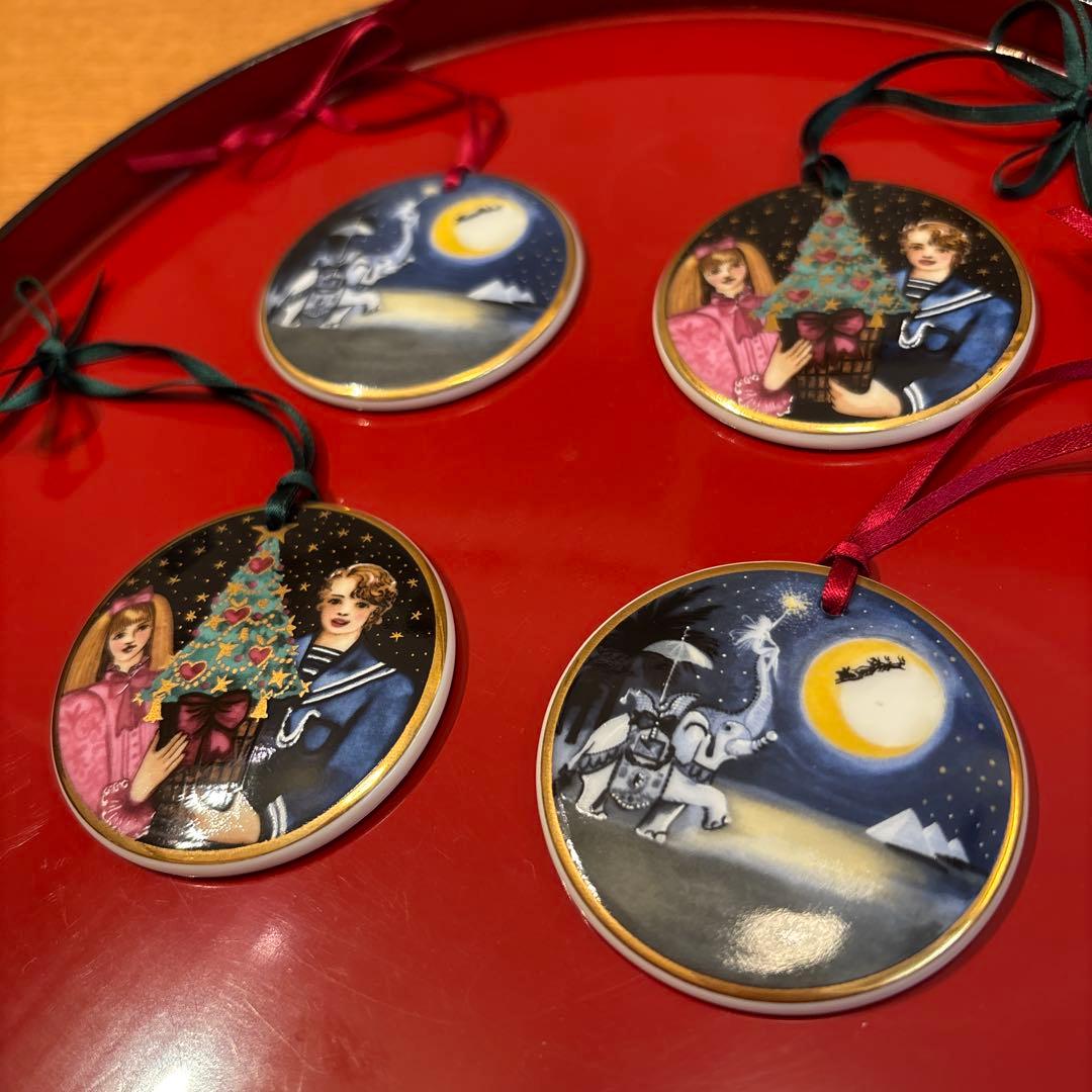 ロイヤルコペンハーゲン 陶器 1996年 クリスマスオーナメント 4個セット