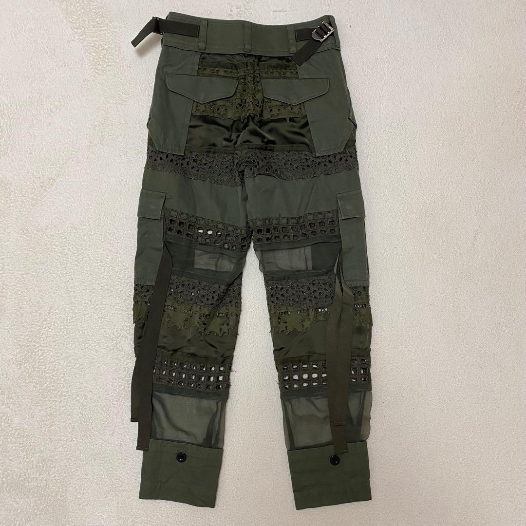 sacai 21SS グラフィック メッシュパネル カーゴパンツ
