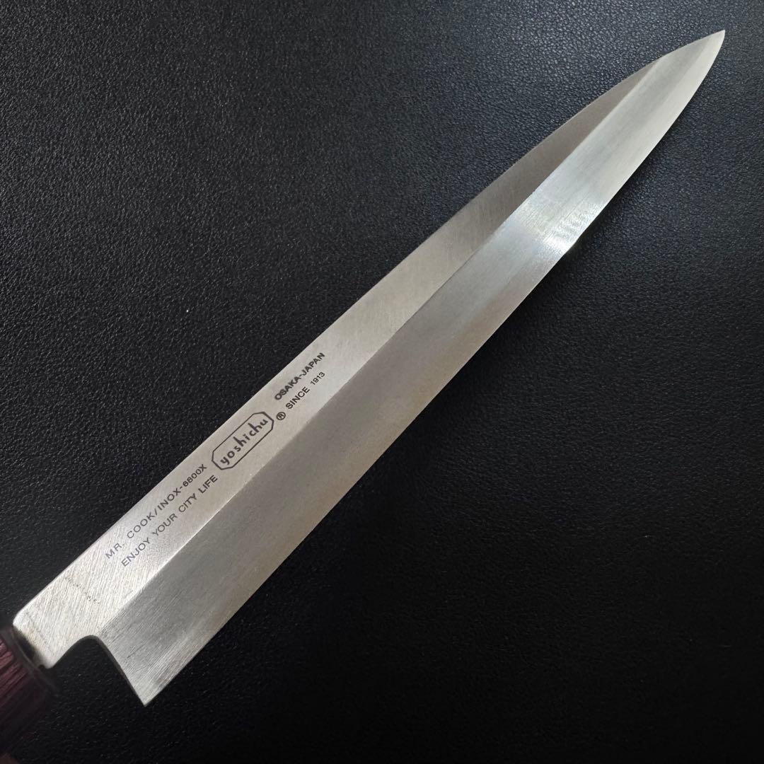 240mm ステンレス　霞 柳刃包丁　　クリ柄 和包丁　堺刃物