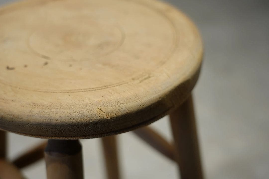 丸スツール　古木　昭和レトロ　ビンテージ椅子