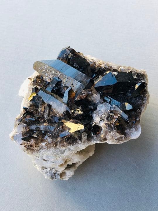 極上 黒水晶[モリオン]クラスター 原石 浄化 置物No2