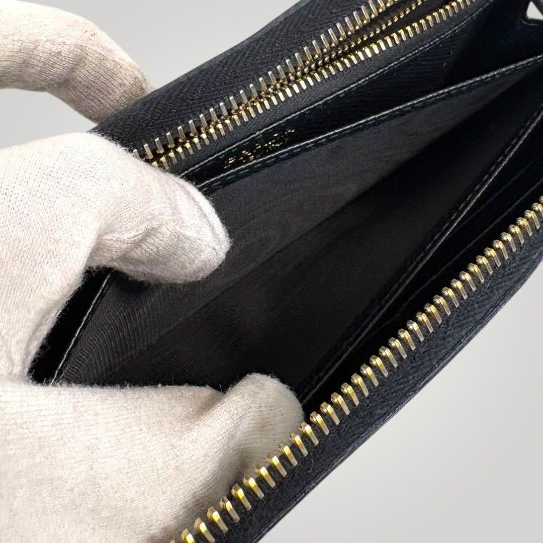 極美品✨ PRADA プラダ サフィアーノ 長財布 ラウンドジップ