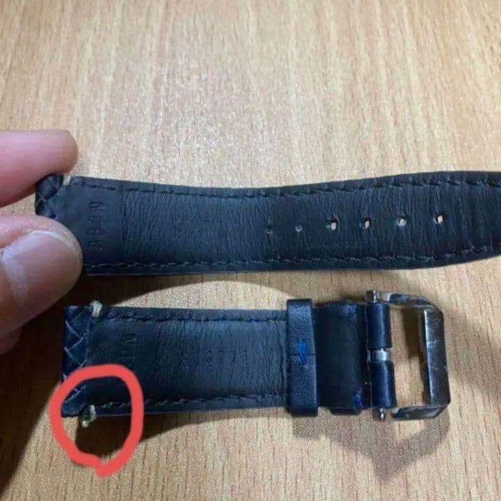 IWC レザーベルト 20mm-18mm ネイビー　マーク 再出品