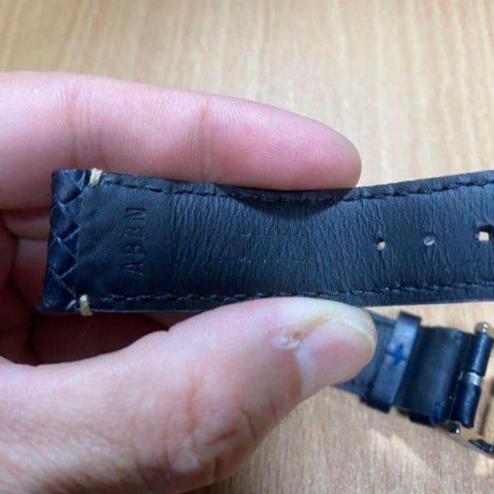 IWC レザーベルト 20mm-18mm ネイビー　マーク 再出品