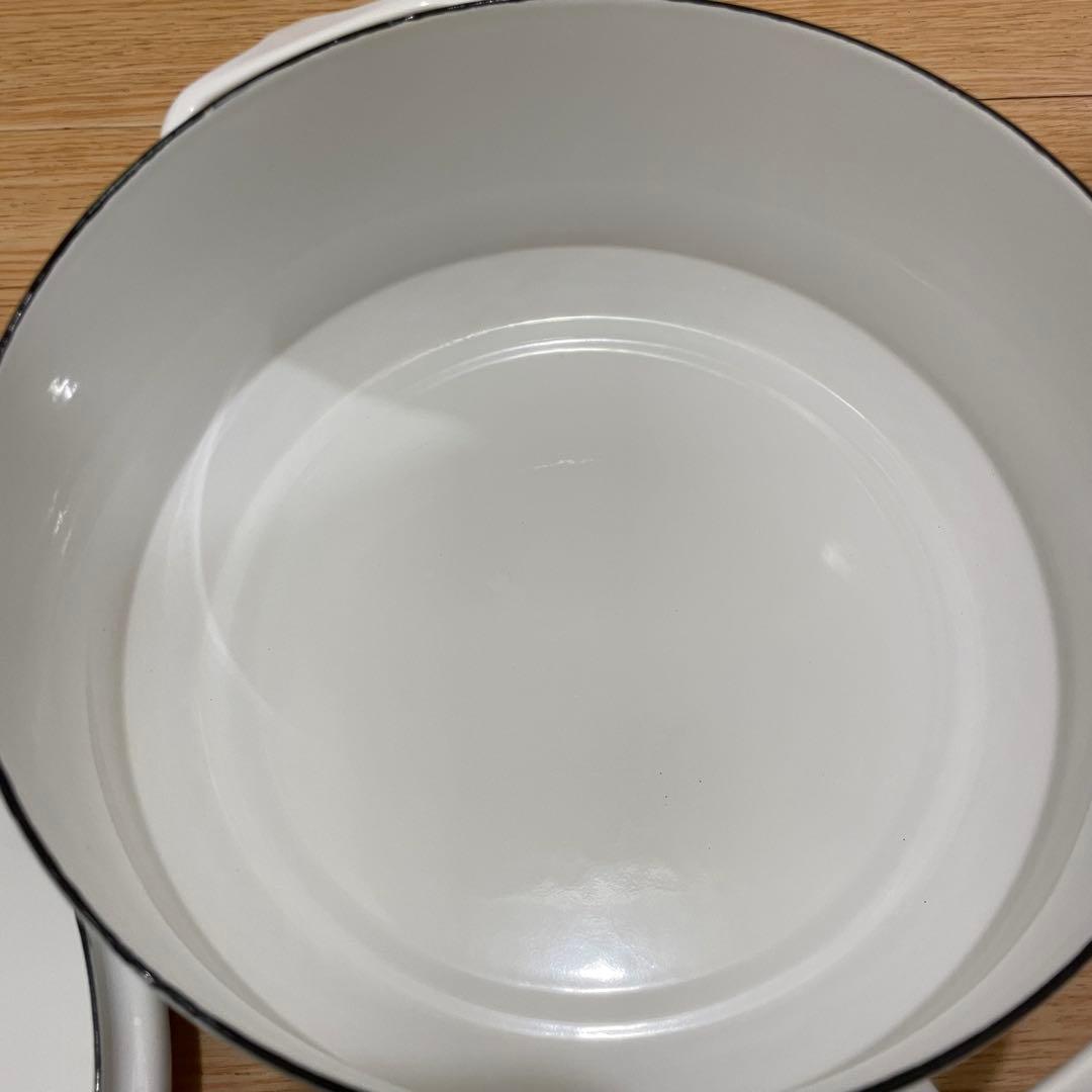 DANSK ダンスク 両手鍋 23cm ホワイト ホーロー 鍋