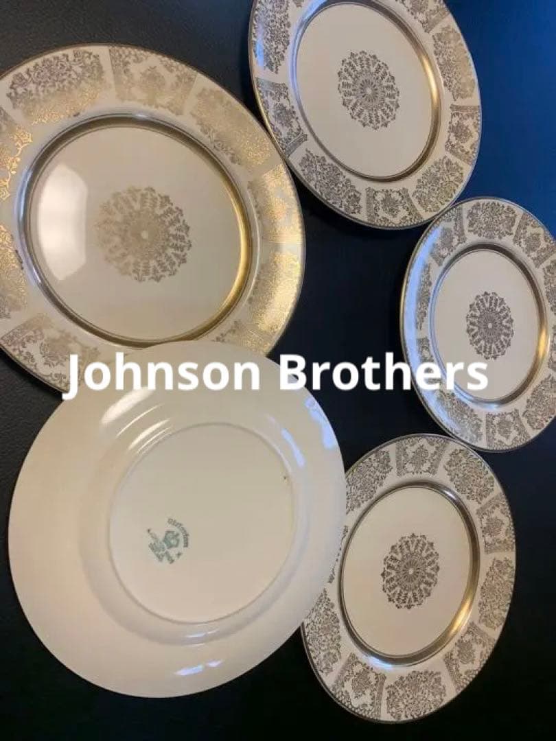 Johnson bros　金彩　25cmディナープレート5枚