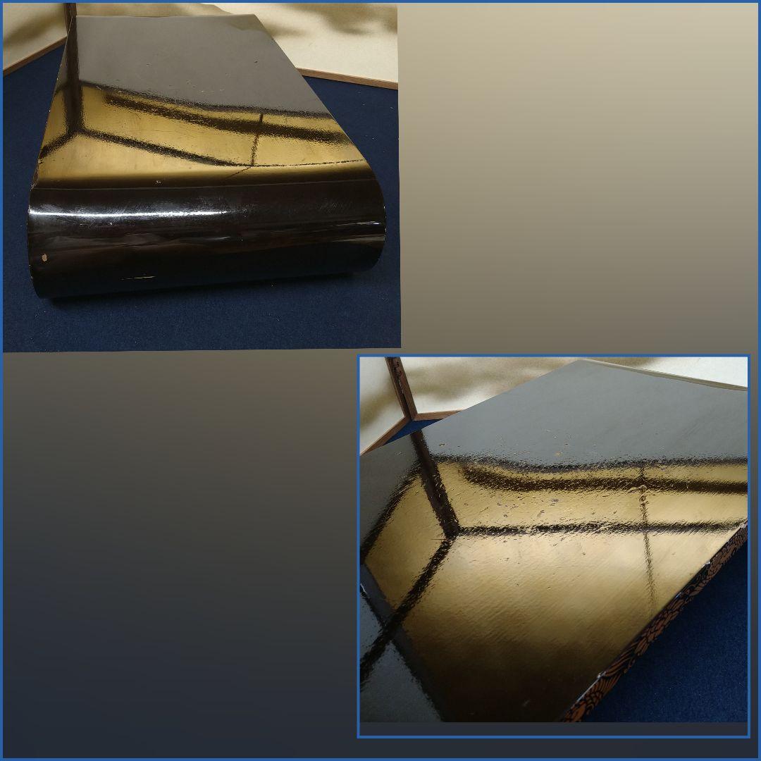 AE18 時代 輪島塗 巻卓 巻足 巻脚 裏総金箔 四君子 草花紋 蒔絵