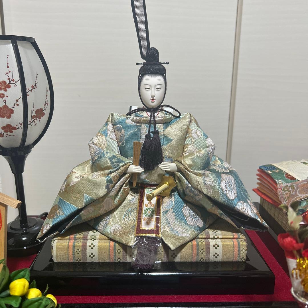 雛人形セット 平安春峰作　和風ランプガラスケース付き