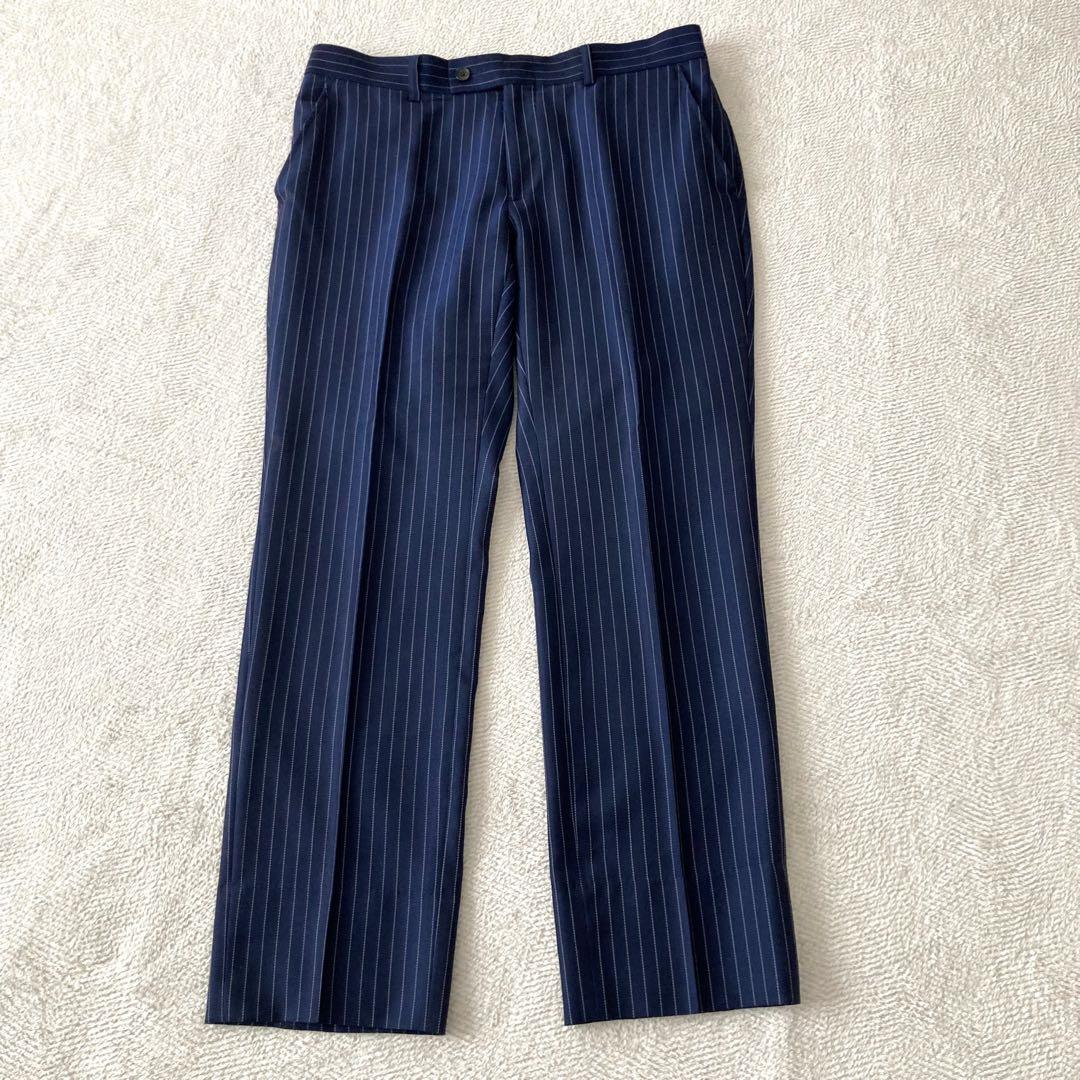 ✨美品✨ remoa HOMME 3ピース スーツ ネイビーストライプ AB5
