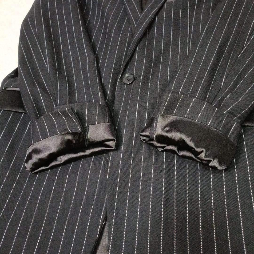 美品■NO ID. BLACK セットアップ ブラック×ストライプ