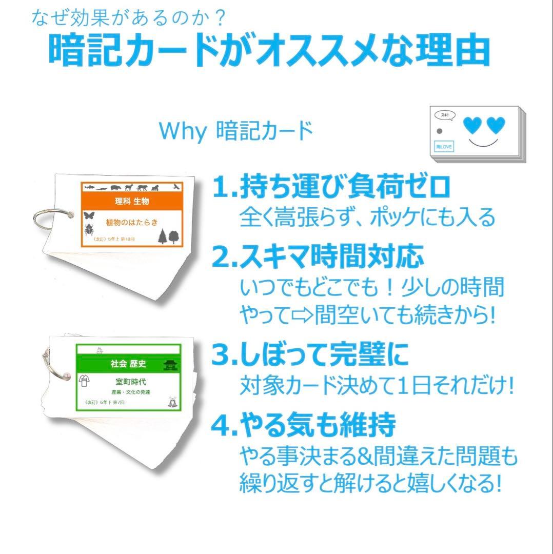 中学受験 暗記カード【6年上 社会・理科 1-8回】予習シリーズ 組分け