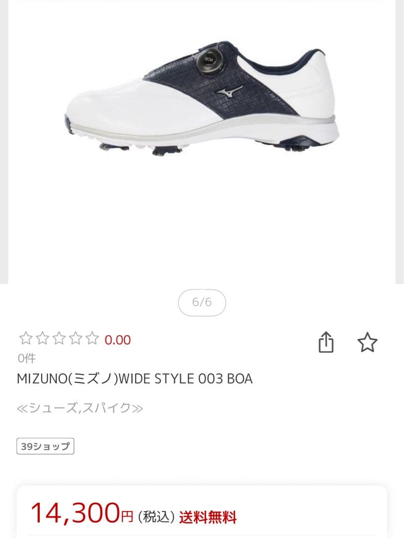 Mizuno ワイドスタイル ゴルフシューズ 27.0cm シューズケース付き
