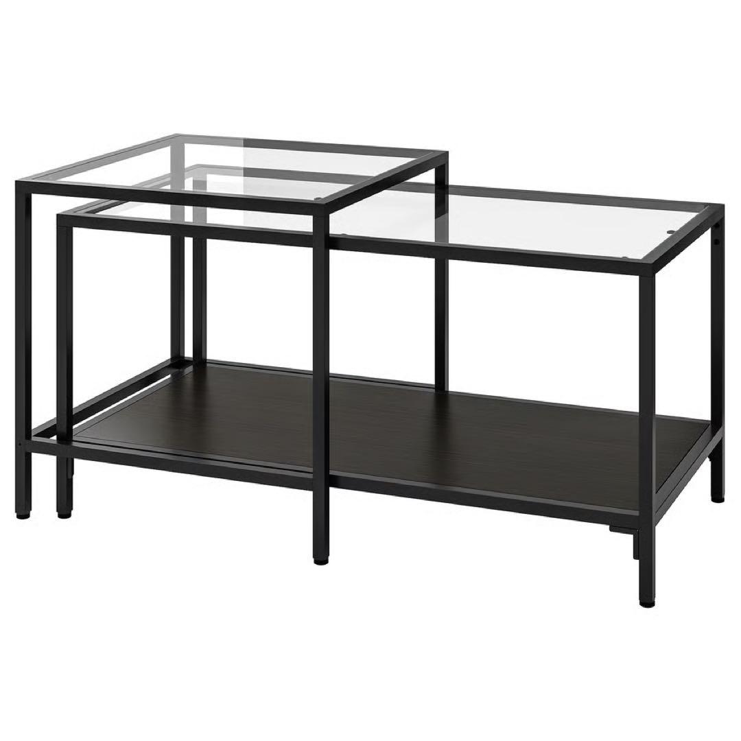 VITTSJÖ ヴィットショー ネストテーブル ブラックブラウン90x50 cm