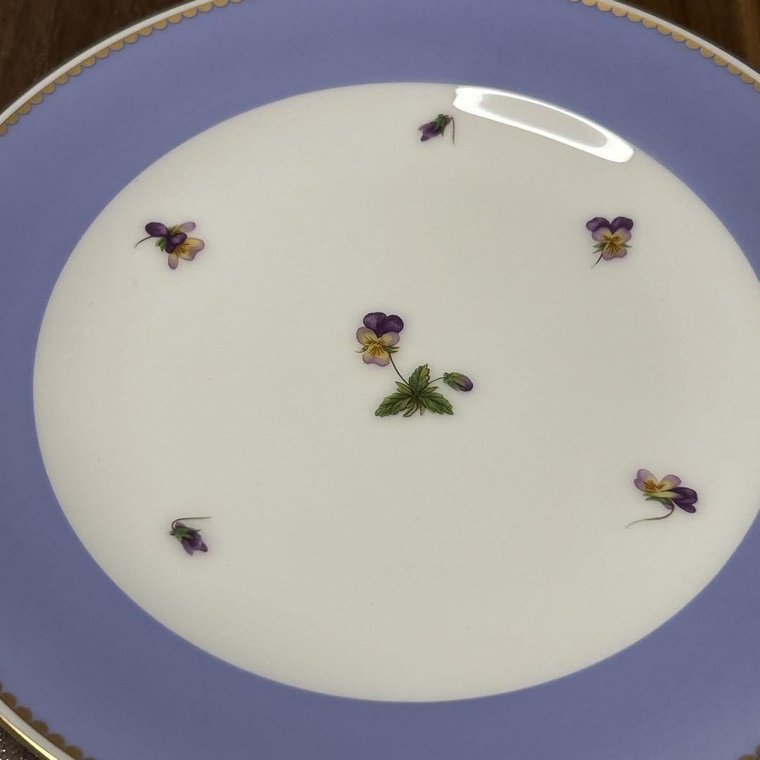 【新品•未使用•箱あり】大倉陶園 色蒔 パンジー デザート皿 ブルー